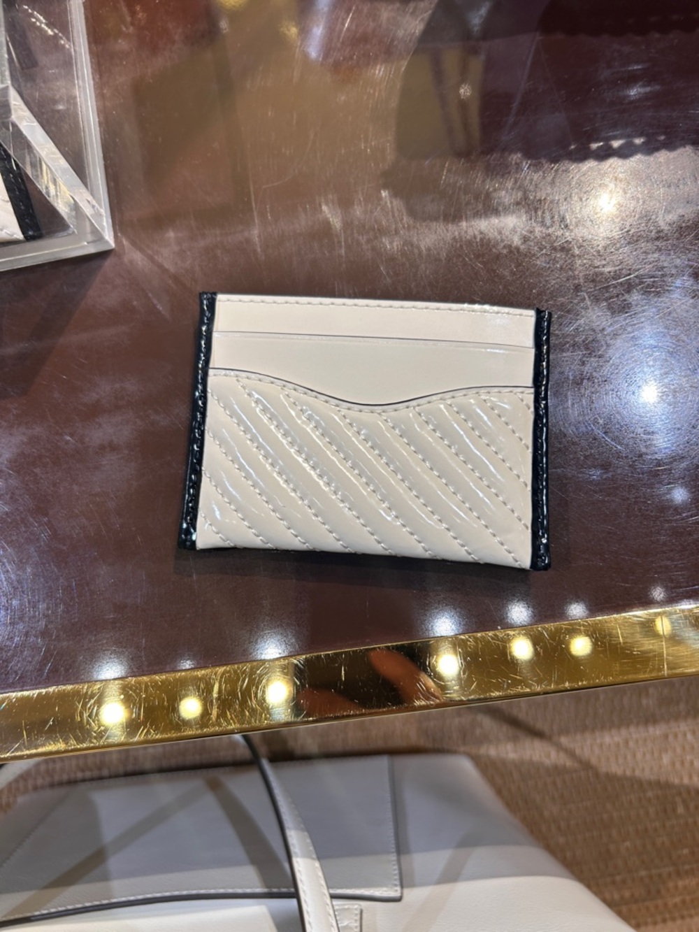NWT🦢Tory Burch Quilt Slim Card Case/ Holder Light Cream 170170 Gift - Picture 5 of 5
